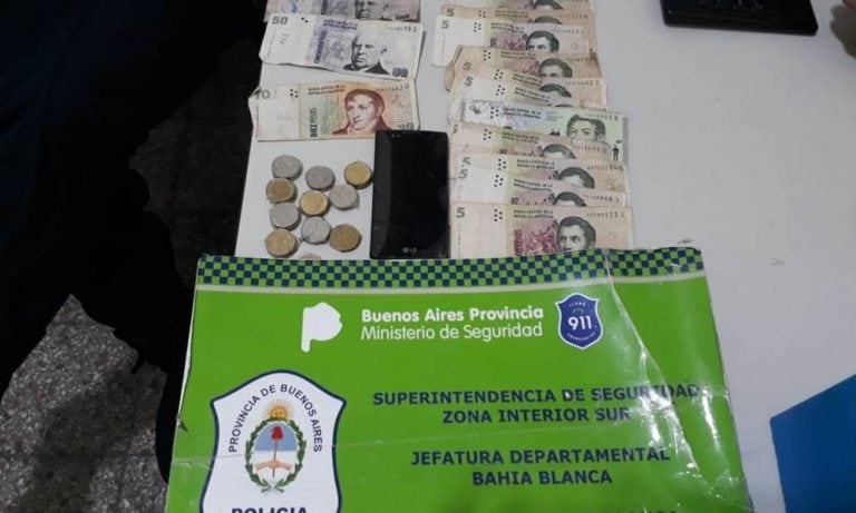 Elementos secuestrados al delincuente