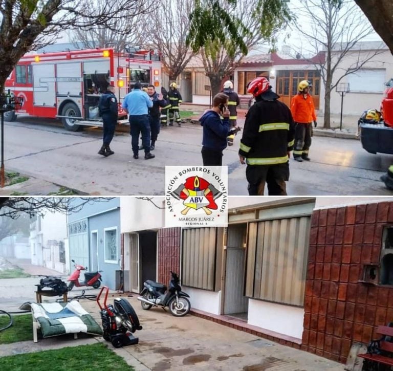 Incendio el calle Beiro al 550. Gentileza: Bomberos Voluntarios.