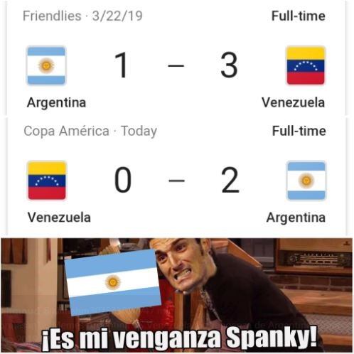 Meme tras la victoria de Argentina por 2-0 ante Venezuela