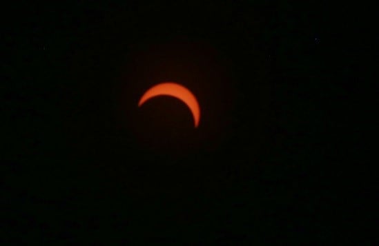 Punto máximo del eclipse en mendoza.