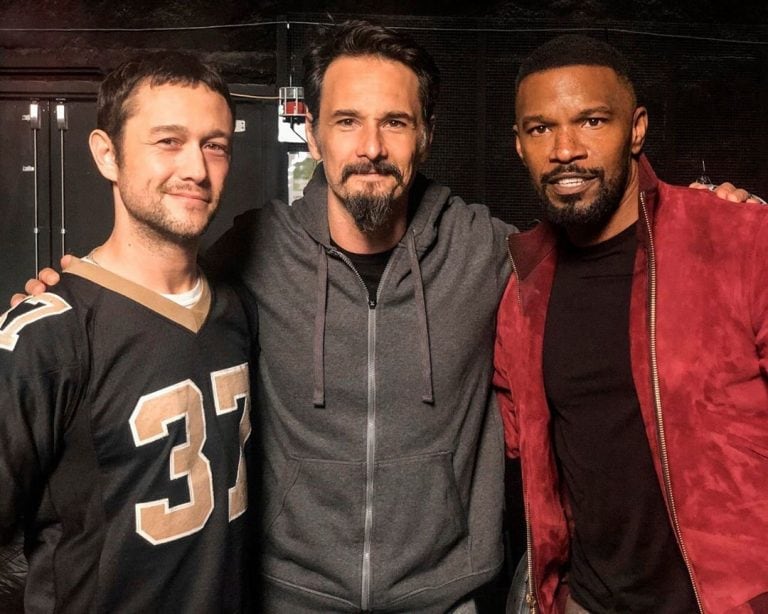 Joseph Gordon-Levitt, Rodrigo Santoro y Jamie Foxx en Project Power (Instagram/@rodrigosantoro)