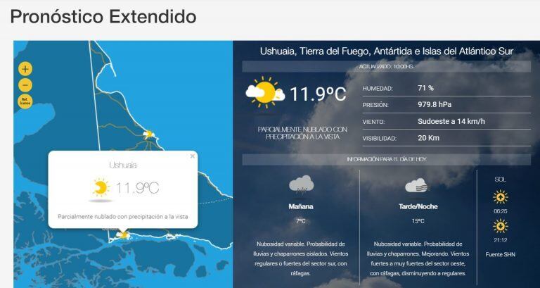 Alerta por fuertes vientos en Ushuaia