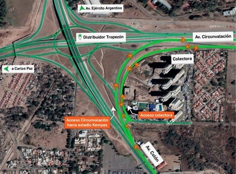 Se abre al tránsito otro acceso a Circunvalación desde avenida Colón.