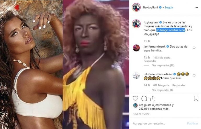 La hilarante comparación de Lizy Tagliani con Eva de Dominici (Instagram)