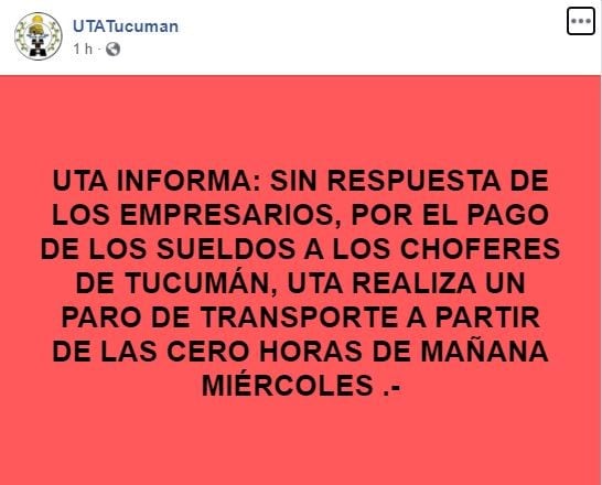 UTA Tucumán.