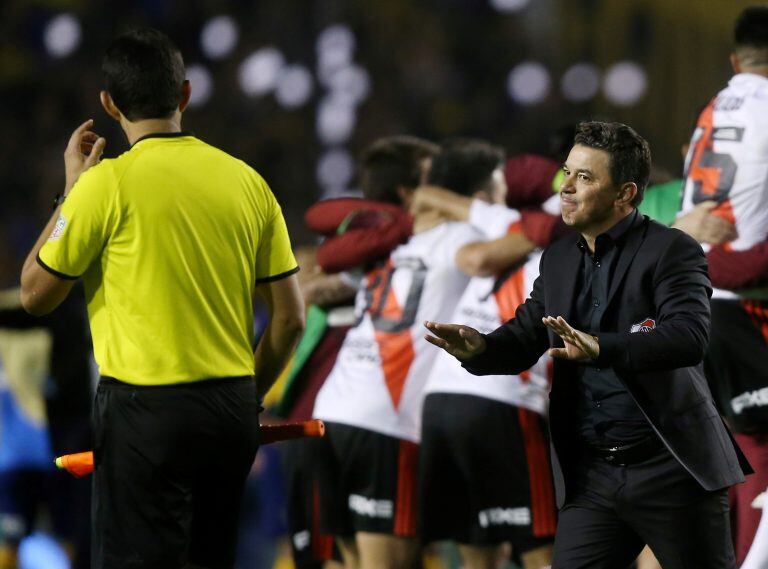 Marcelo Gallardo increpó a Wilton Sampaio (Foto: Agustín Marcarian/REUTERS)