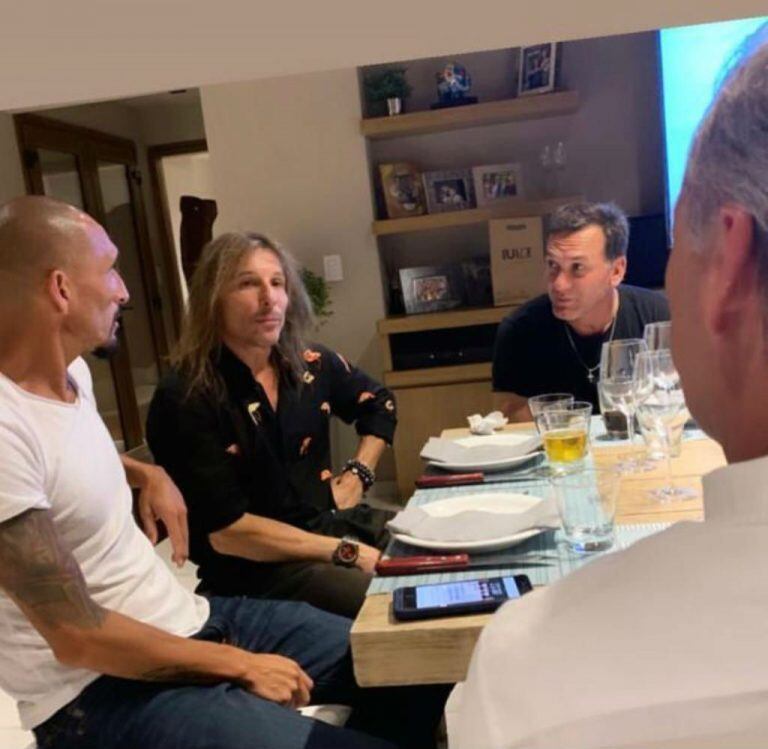 Caniggia cenó con el Cholo Guiñazú, Andrés Fassi y Marcelo Milanesio (Fotos: @dmizraji).