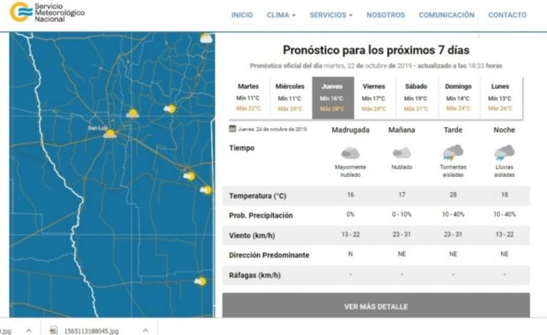 Pronóstico para el fin de semana en San Luis.