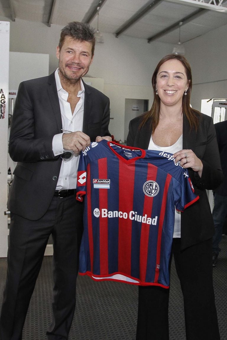 Marcelo Tinelli con Maria Eugenia Vidal.