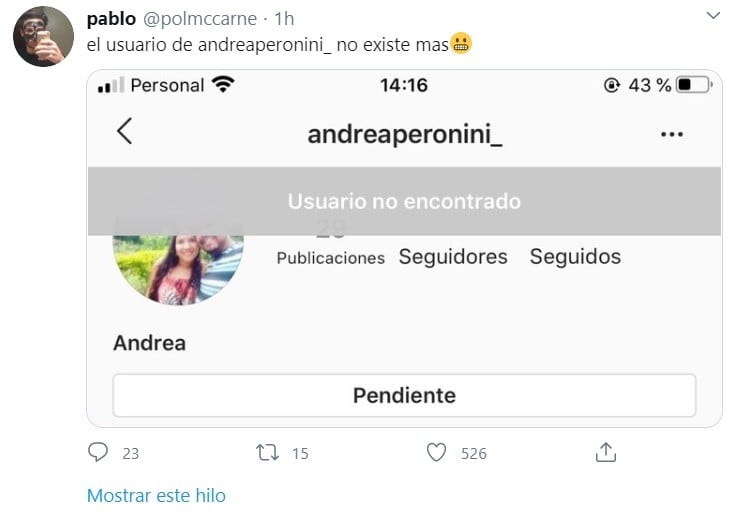 @andreaperonini_ no existe más. (Twitter)