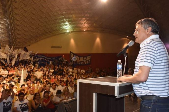 Domingo Peppo en el acto por el Día de la Lealtad Peronista. (Foto: @domingopeppo)