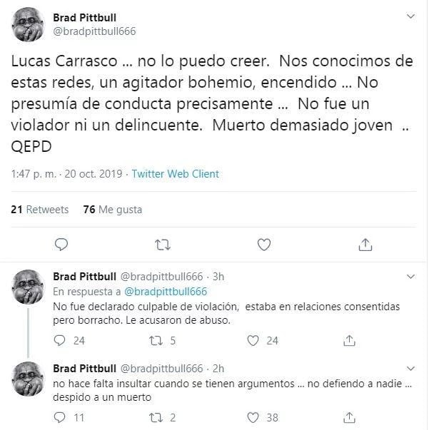 Mensaje de Andres Calamaro. (Twitter)