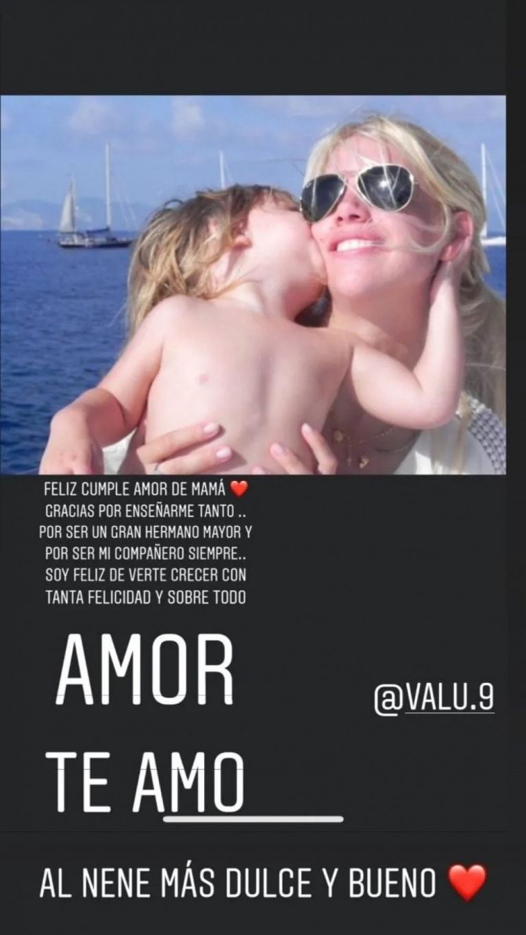 Wanda destaca el amor por su primogénito. (Instagram stories)