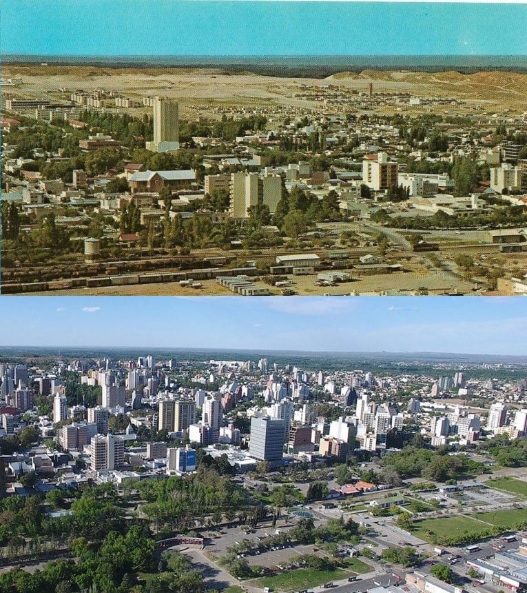 Neuquén antes y después (Foto: FB NeuquénEnElTiempo)