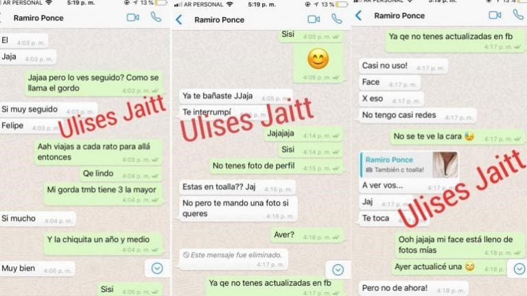 Ulises Jaitt difundió supuestos chats comprometedores de la pareja de Florencia Peña