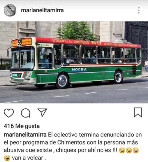 El posteo en su cuenta de Instagram en contra de Jorge Rial.