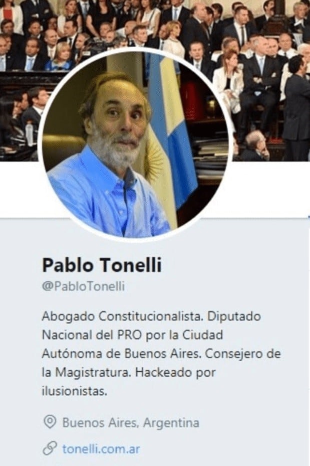 Tonelli, hackeado. (Foto: Twitter)