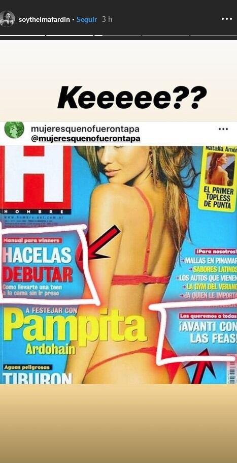 Captura: cuenta de Instagram de Thelma Fardín.