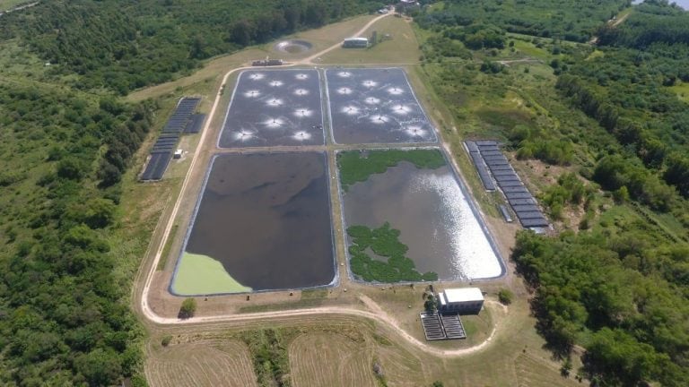 Planta de de efluentes cloacales en Gualeguaychú\nCrédito: MDG