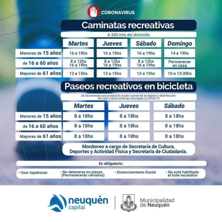 Caminatas recreativas en Neuquén