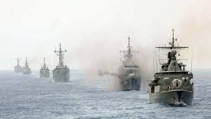 Armada  Argentina en navegación de adiestramiento.