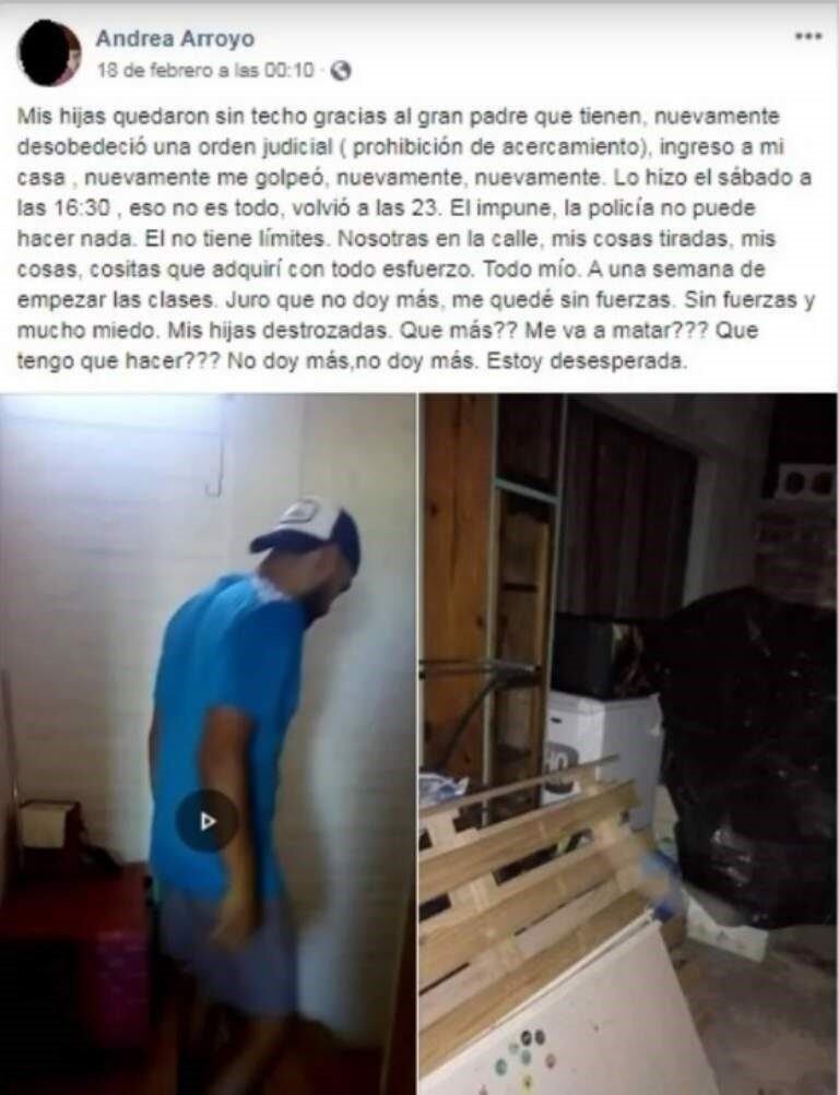 El escrache de la víctima vía Facebook.