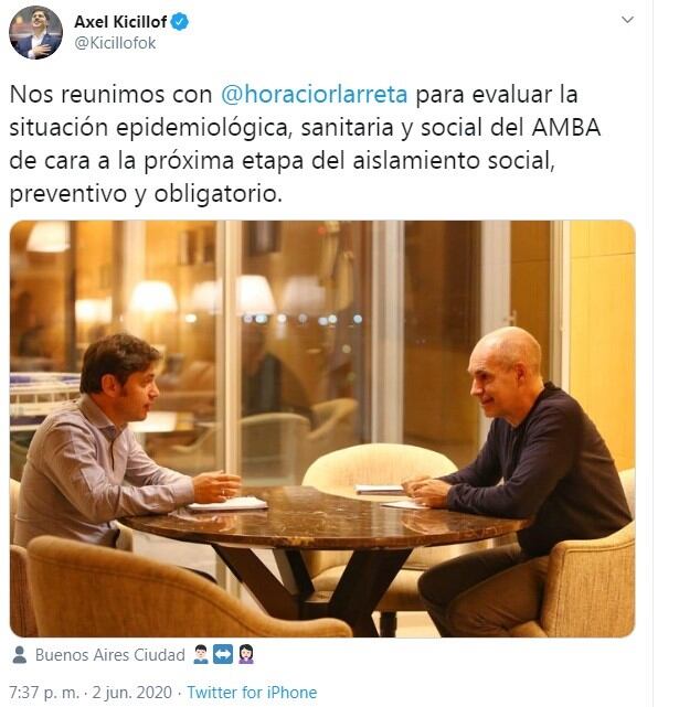 Kicillof y Larreta en Twitter