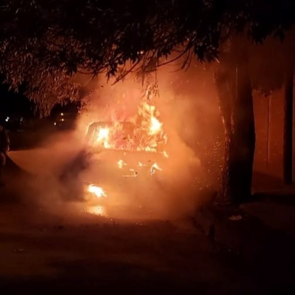 Impactante incendio de un auto en la Panamericana