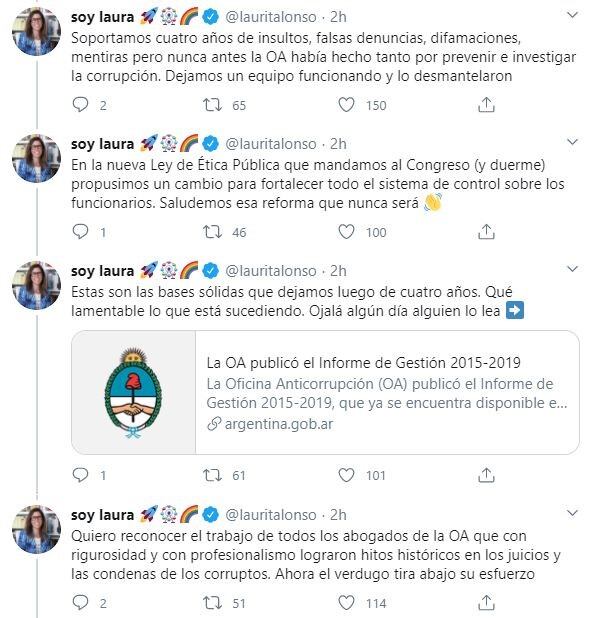 La publicación de Laura Alonso. (Foto: Twitter)