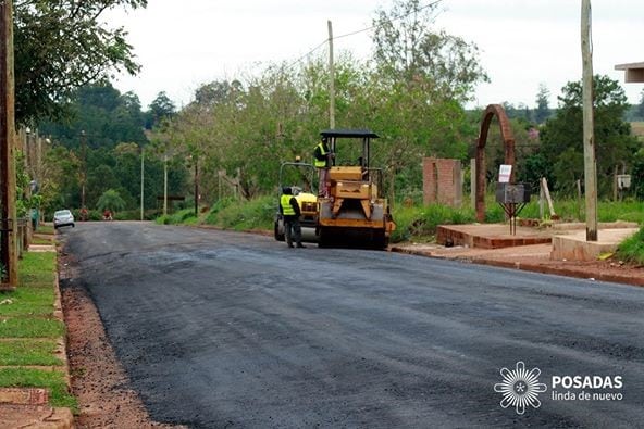 Pavimentación en la zona cercana al Autódromo de Posadas.