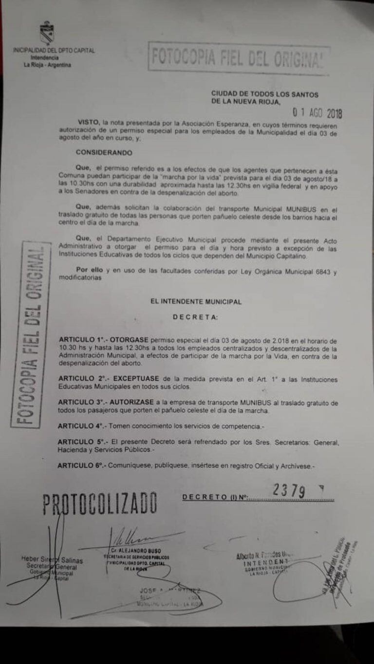 Resolución de permiso municipal