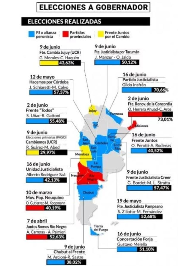 Mapa politico después de elecciones