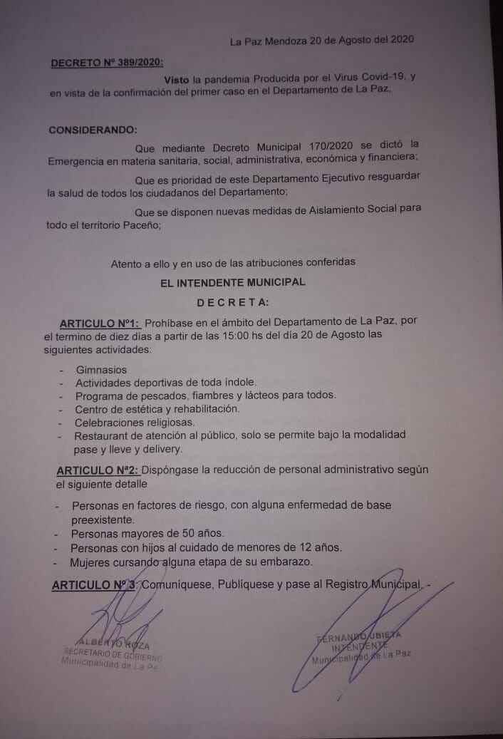 Decreto Municipal de La Paz