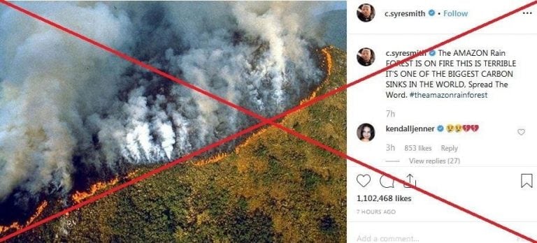 Las fotos falsas del incendio en el Amazonas (Web)