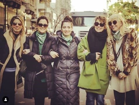 Griselda Siciliani junto a sus compañeras del colectivo Actrices Argentinas.