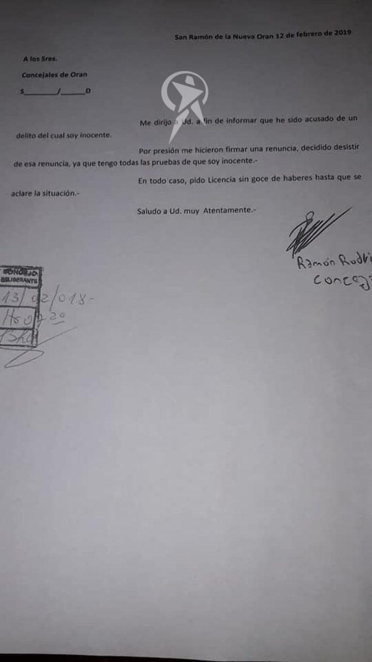 La segunda nota presentada por el edil. (El Tribuno)