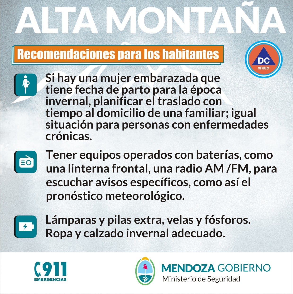 Consejos para los habitantes de alta montaña ante un alerta por fuertes nevadas.