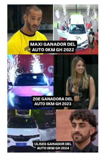 Los ganadores de los autos en Gran Hermano.