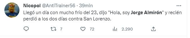 Usuarios de las redes sociales tuvieron reacciones a favor y en contra de Jorge Almirón como nuevo DT de Boca.