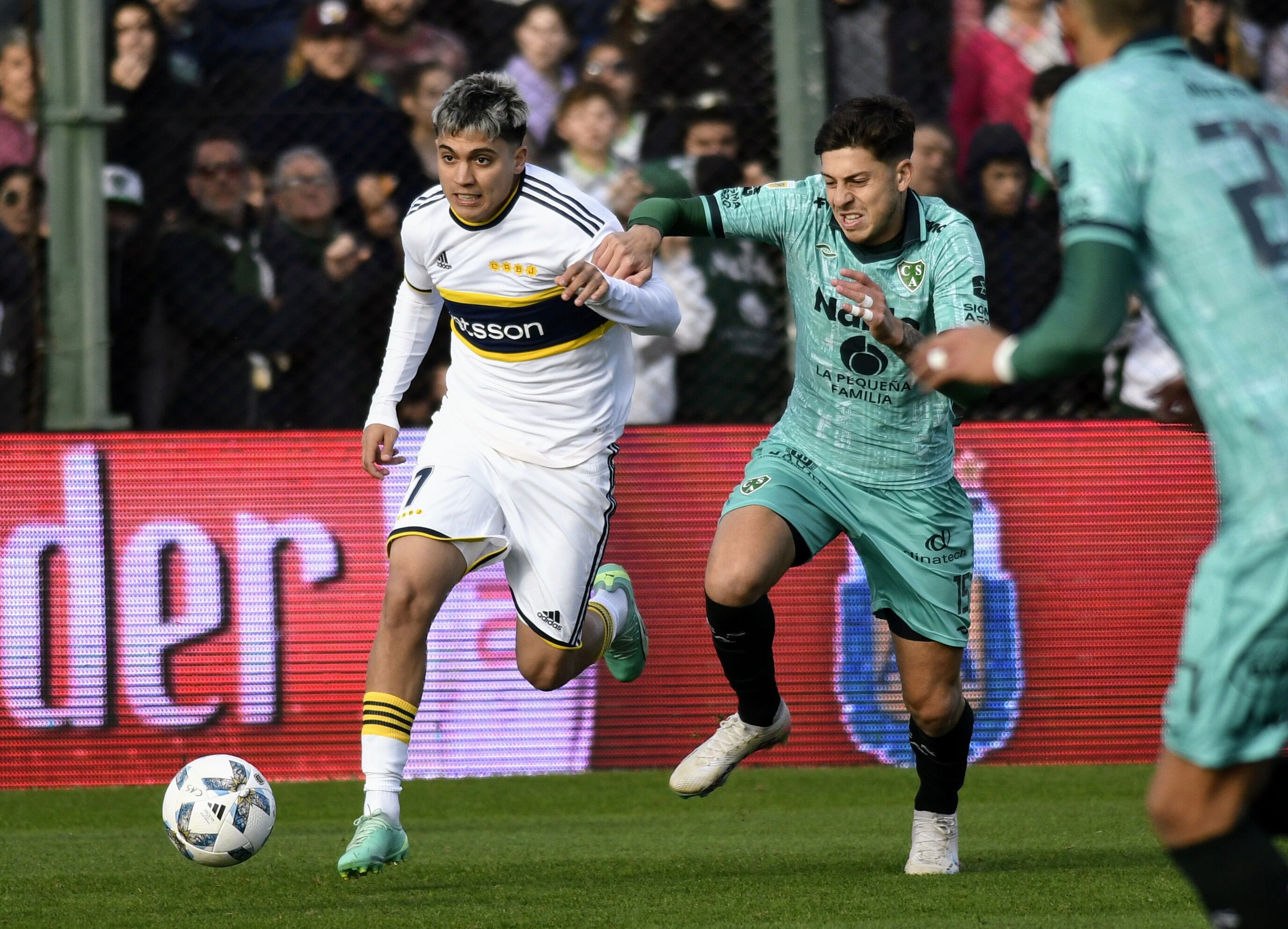 Boca, con suplentes, se presentó en Junín frente a Sarmiento en la segunda jornada de la Copa de la Liga Profesional. (Fotobaires)