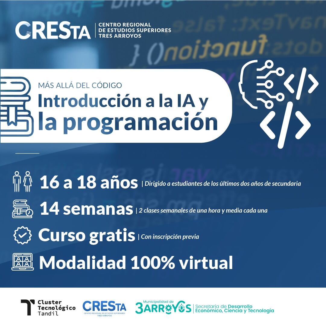 "Más allá del código" Curso de IA y programación en Cresta