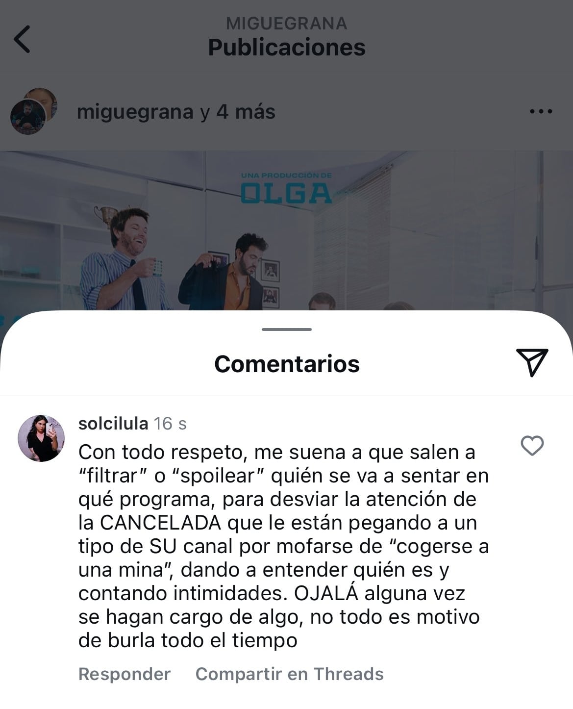 El comentario que habría desatado el enojo del conductor de OLGA.