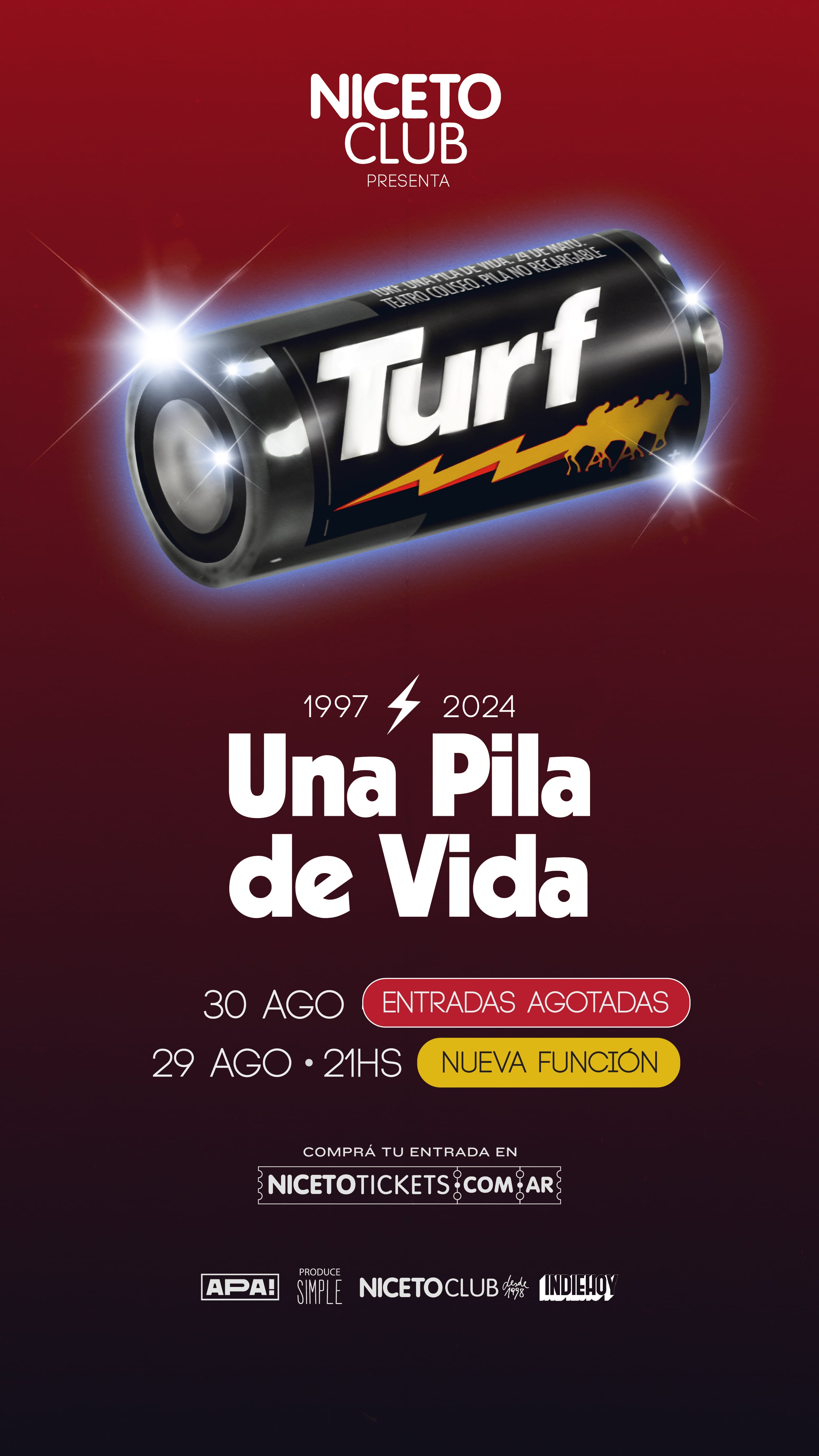 Turf celebra un nuevo aniversario de su primer disco en Niceto Club: precios de entradas