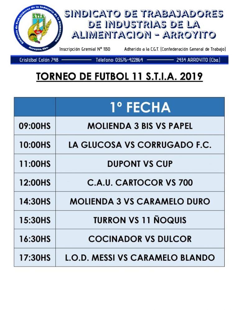 Torneo de Futbol STIA Arroyito