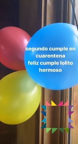 Guillermina Valdés saludó a su hijo en las redes y colocó globos en su casa.