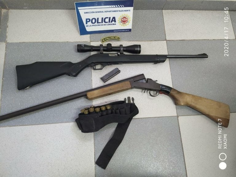 Armas secuestradas en Arroyito