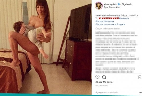 Ximena Capristo se mostró triste porque su hijo ya no quiere tomar la teta