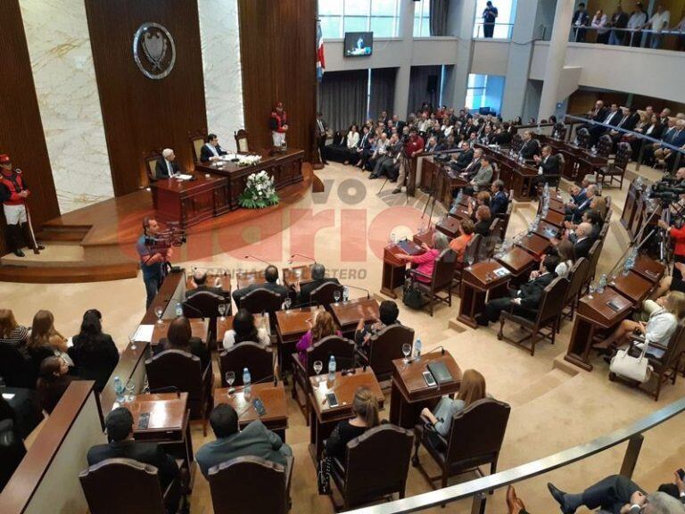 Gerardo Zamora en un pasaje del discurso que brindó en la Cámara de Diputados.