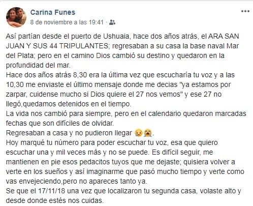 Carina Funes era esposa del sanjuanino, Cayetano Vargas.