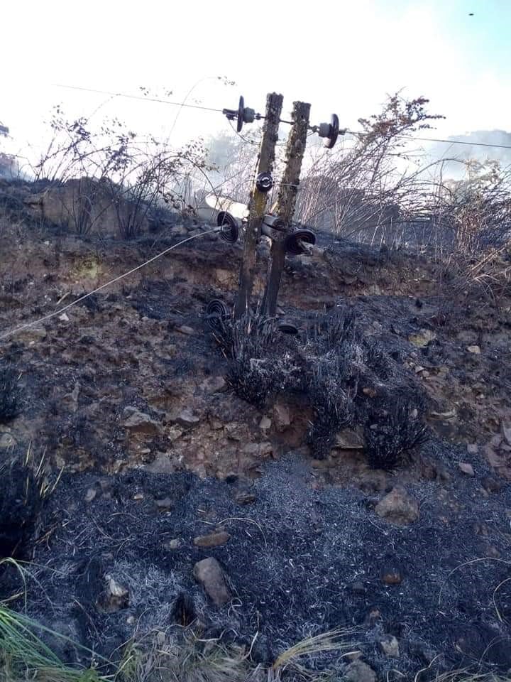 La zona afectada este viernes por el incendio. (foto: gentileza Claudia Cepeda).